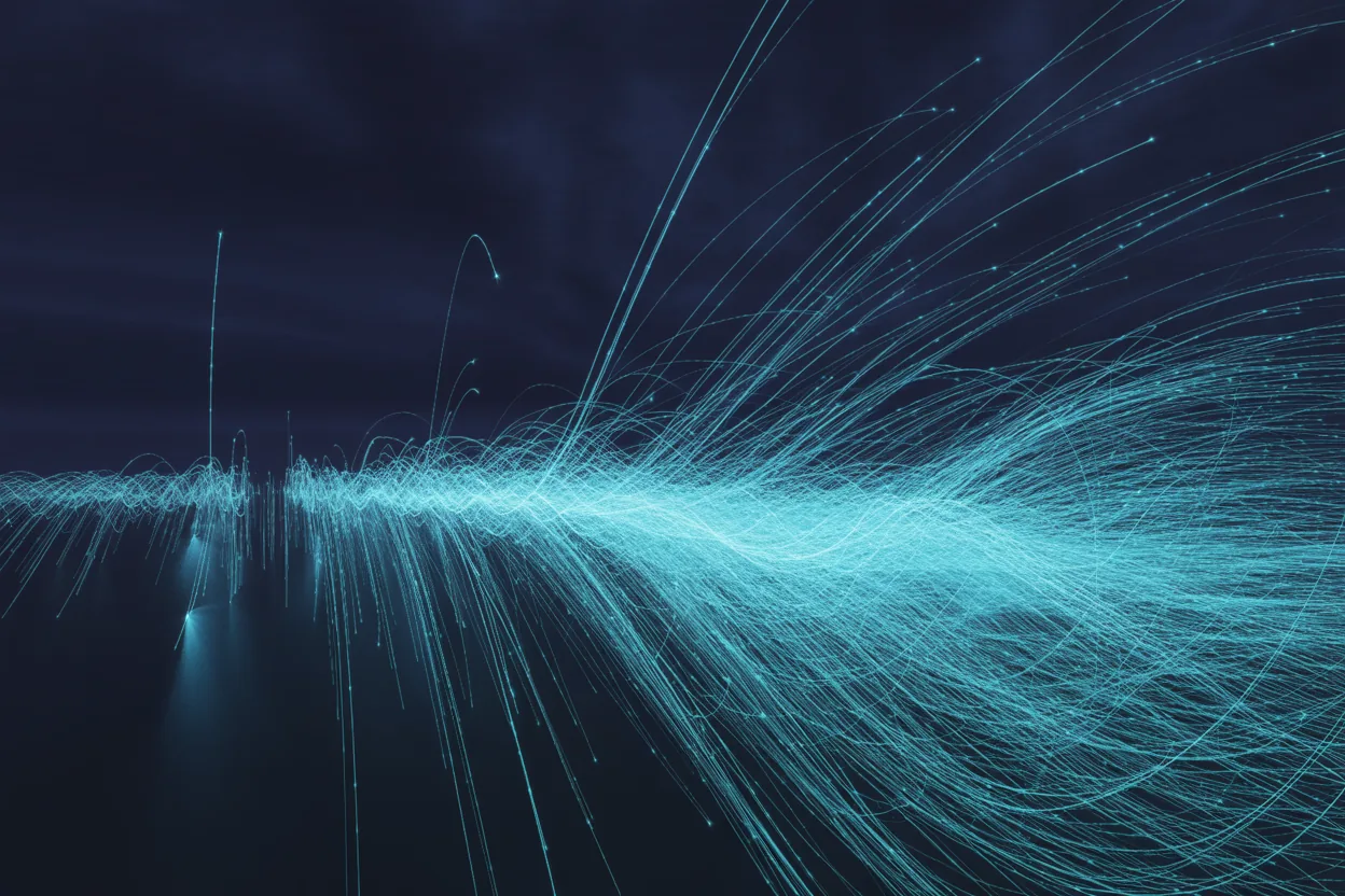 Abstract data flow particle light streams