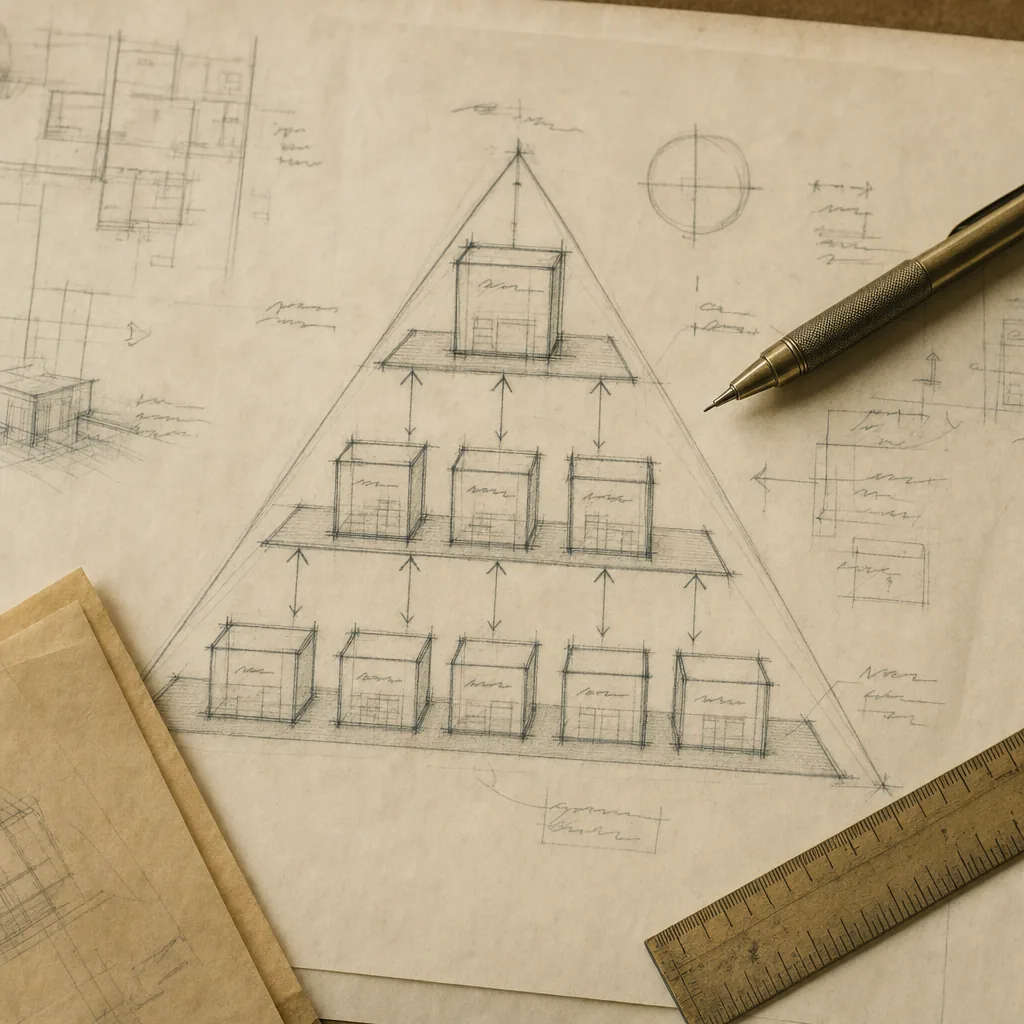 Hand-drawn GSA SER campaign architecture blueprint