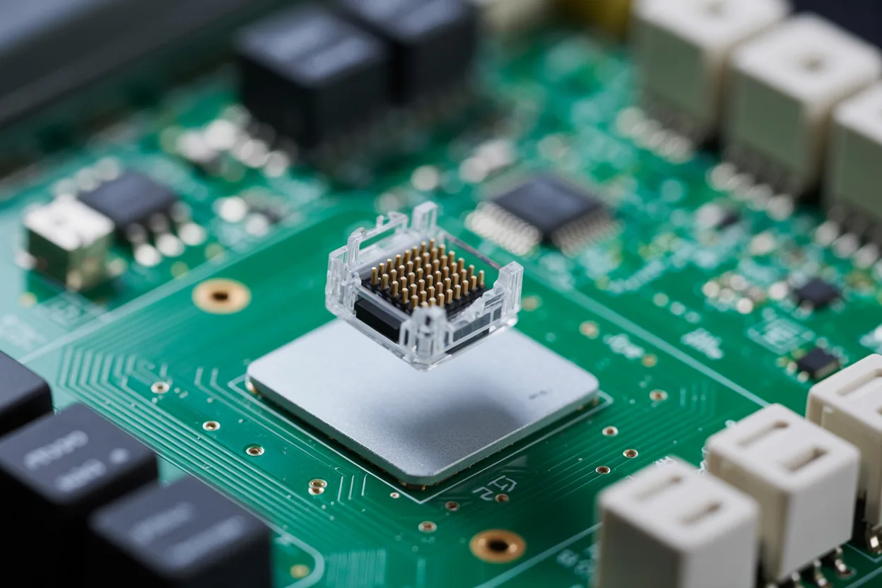 Close-up of mechanical keyboard switch macro
